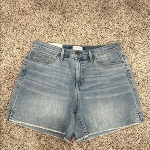 Jessica Simpson High Rose Denim Blue Jean Shorts
